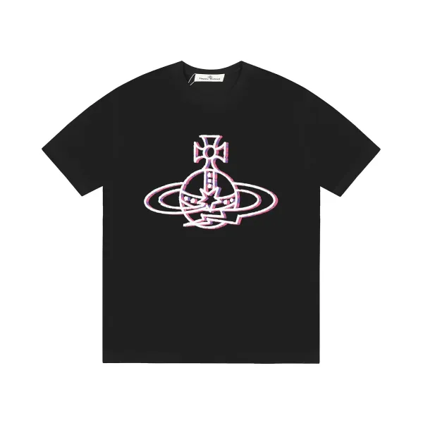 Vivienne Westwood Orb Glitch Pink Black T-Shirt - 1