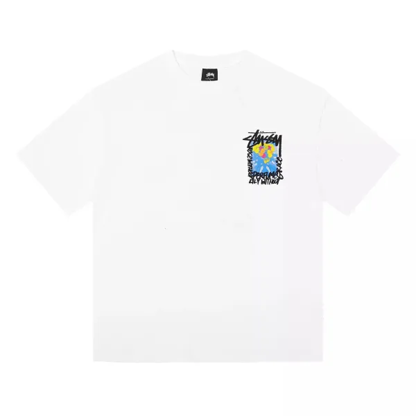 Stüssy Graphic Print White T-Shirt - 1