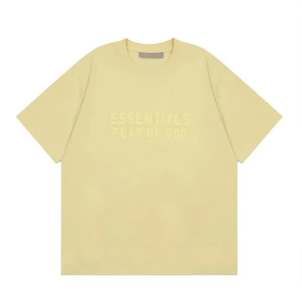 Fear of God Essentials Logo Print Pale Yellow T-Shirt - 1