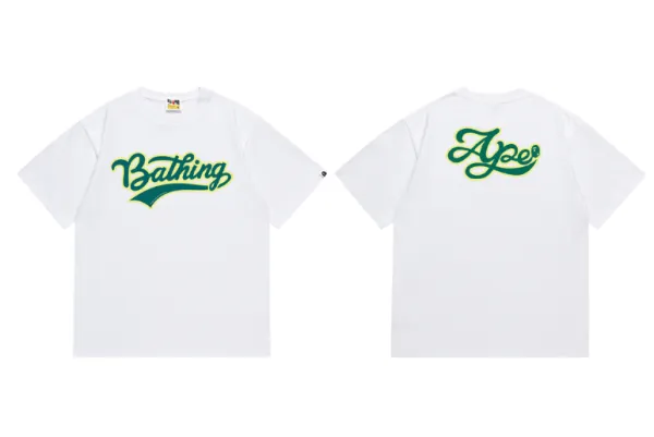 A Bathing Ape Script Logo Black T-Shirt - 7