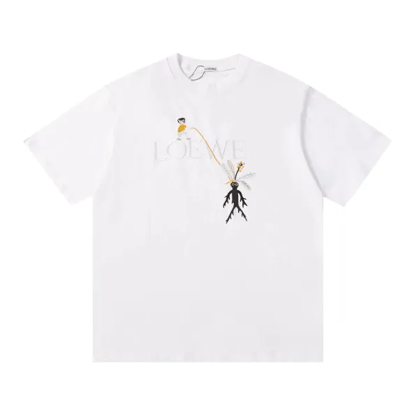 Loewe Dragonfly Embroidered T-Shirt White - 1