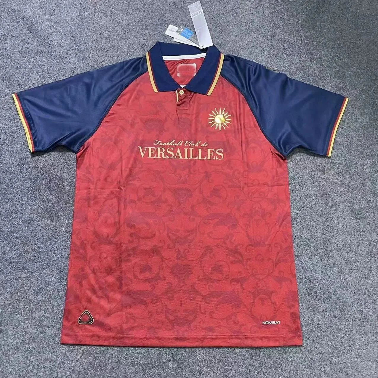 Kombat x Football Club de Versailles Red Navy Polo Shirt - 1