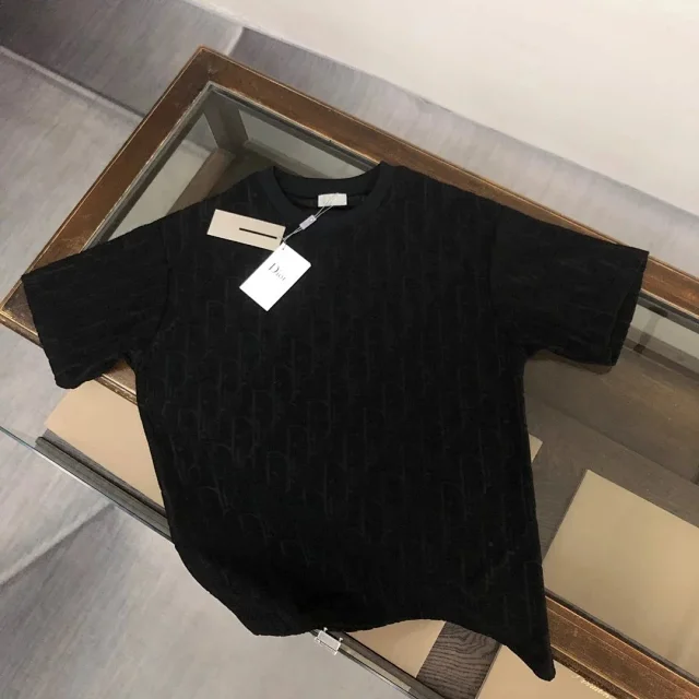 Dior T-Shirts Oblique-pattern crew-neck product detail image 1