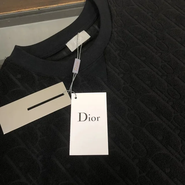 Dior T-Shirts Oblique-pattern crew-neck product detail image 3