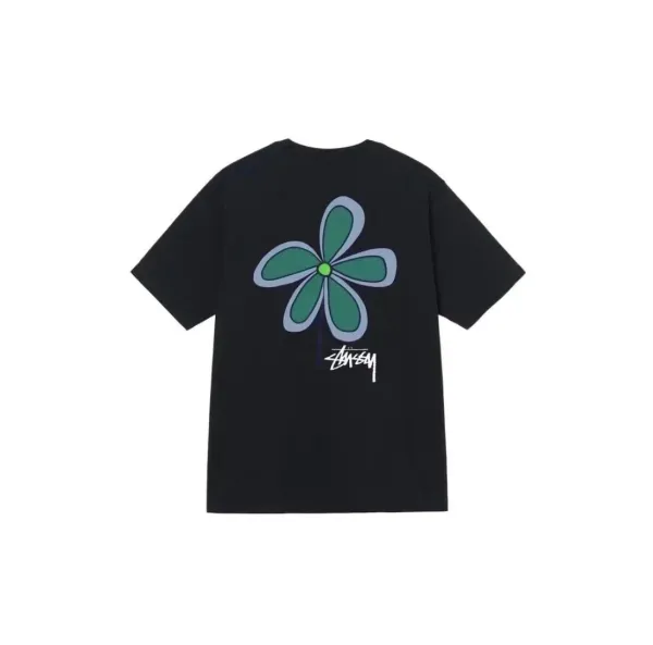 Stussy Flower Graphic Black T-Shirt - 1