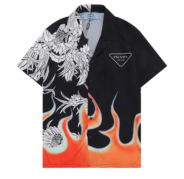 Prada Shirts MX 60 short-sleeve camp-collar graphic shirt product detail image 9