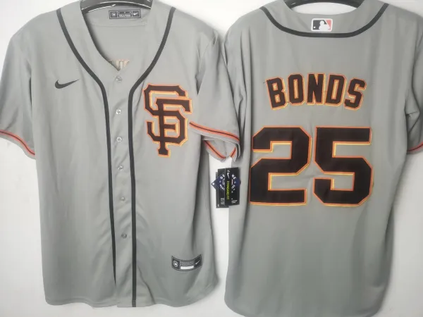Nike MLB San Francisco Giants Barry Bonds Gray Road Jersey - 1