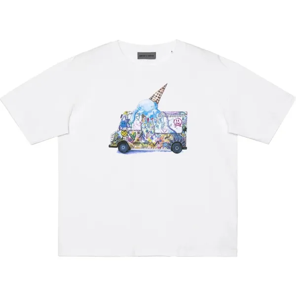 WOMANBY A VOYVES Ice Cream Truck Graphic T-Shirt White - 1
