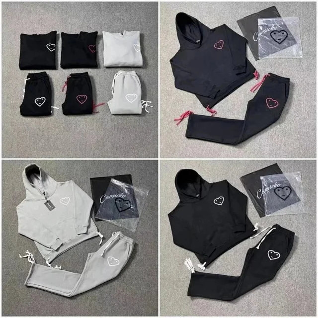 Carsicko Tracksuits Heart graphic hoodie and jogger set with drawstring details product detail image 1