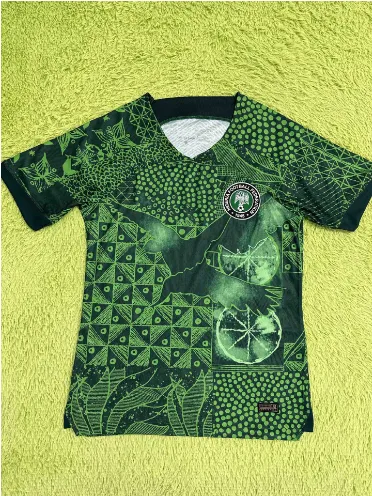 Nigeria National Football Team x Nike 2023 Away Jersey Green Patterned T-Shirt - 1