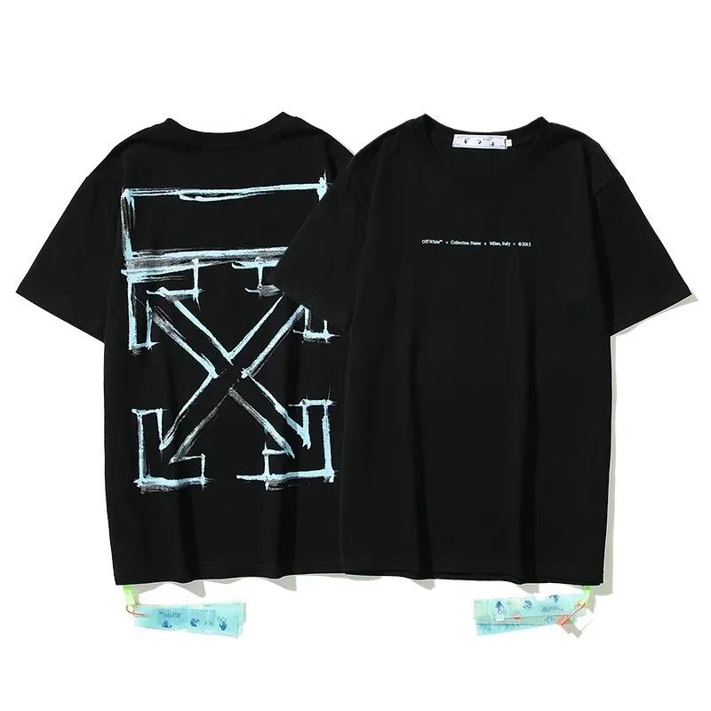 Off-White T-Shirts Short-Sleeve Graphic Arrow Print — 1413 black