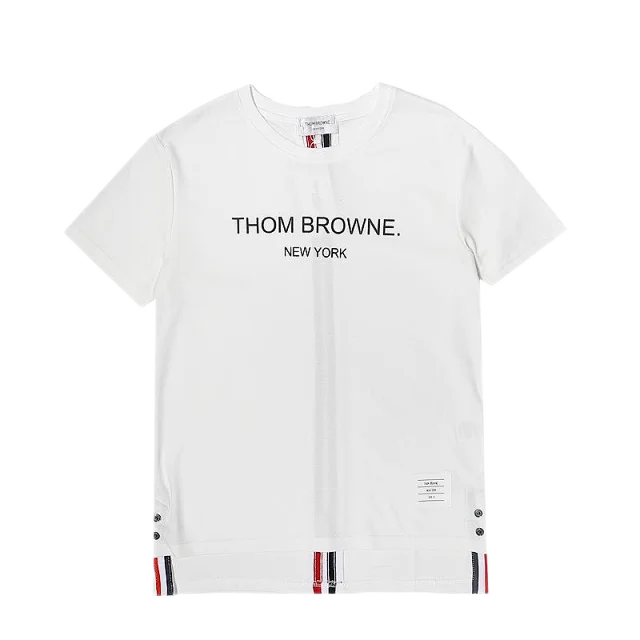 Thom Browne T-Shirts Logo-print short-sleeve crewneck product detail image 1