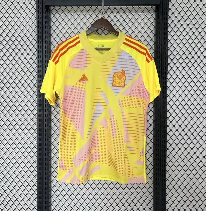 Adidas Mexico National Team 2024 Away Jersey Yellow Pink - 1