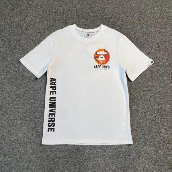 A Bathing Ape AAPE UNVS White Graphic T-Shirt - 1