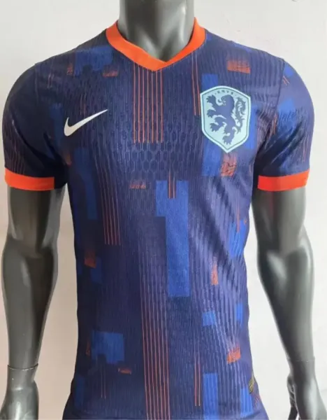 Nike Netherlands 2024 Away Jersey Navy Blue Orange - 1