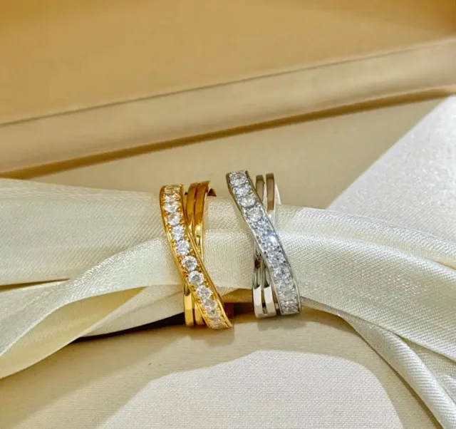 Unbranded Jewelry Crystal-Set Screw-Motif Band Ring product detail image 1