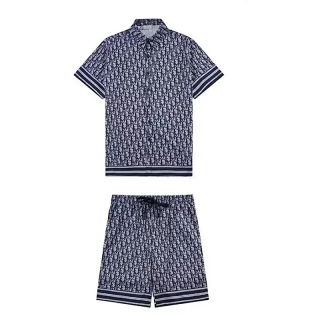 Dior Matching Sets Oblique jacquard short-sleeve T-shirt and drawstring shorts set product detail image 7