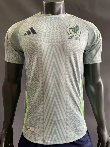 Adidas Mexico National Team 2024 Away Jersey Light Gray Green Patterned Jersey - 1