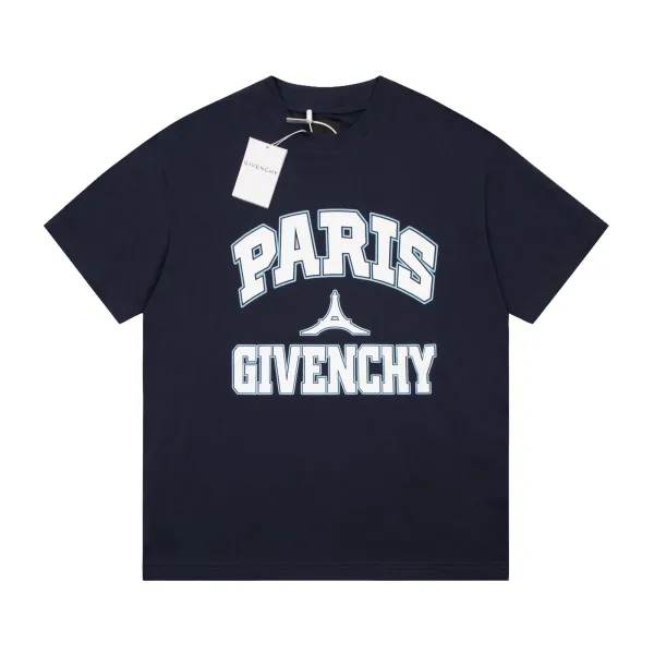 Givenchy Paris Arch Logo Navy T-Shirt - 1