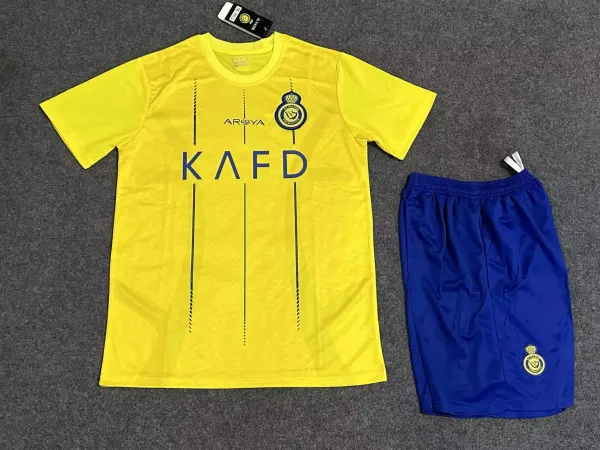 Al Nassr FC x Aroya 2023-24 Third Kit Yellow Jersey and Blue Shorts Set - 1