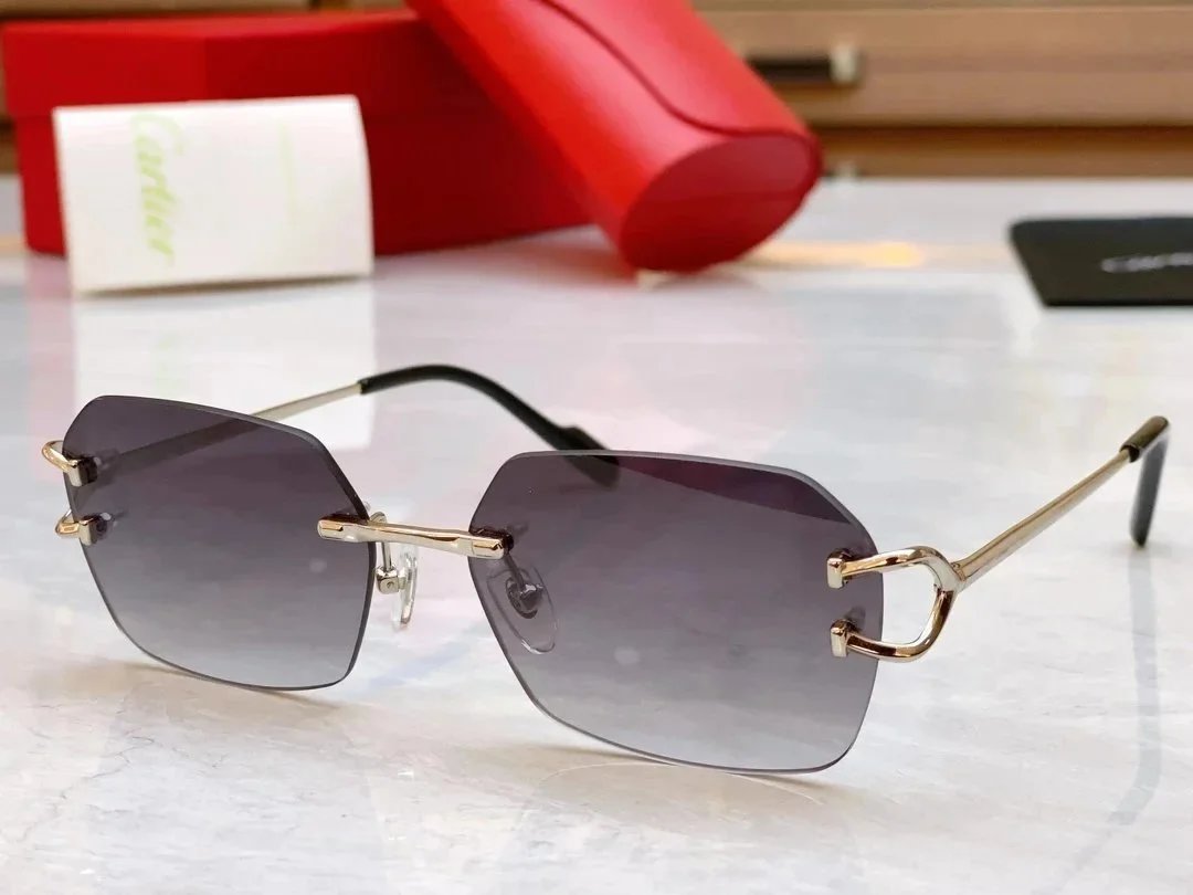 Cartier Eyewear CT0418O Rimless Rectangular Glasses image 6