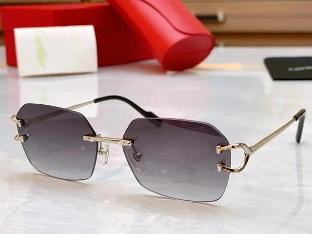 Cartier Eyewear CT0418O Rimless Rectangular Glasses product detail image 6