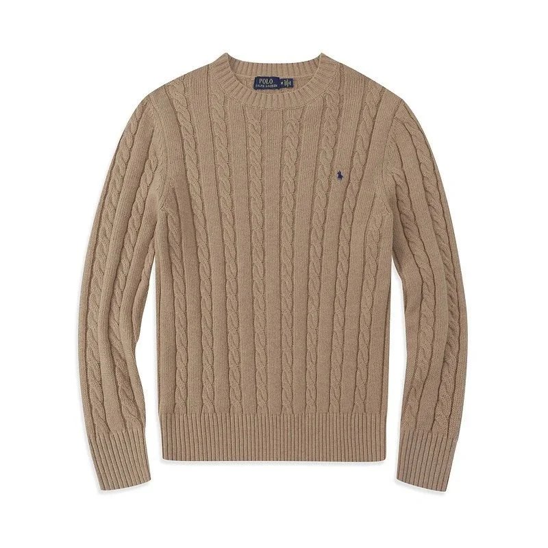 Polo Ralph Lauren Knitwear Cable-Knit Crewneck Sweater — 6005 Men's Camel