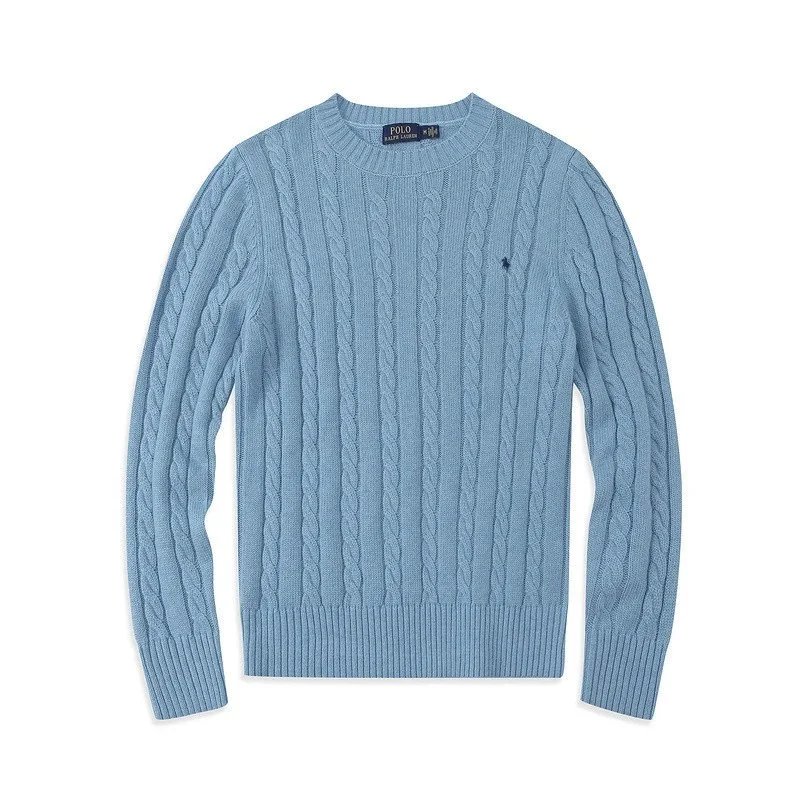 Polo Ralph Lauren Knitwear Cable-Knit Crewneck Sweater — 6005 men's sky blue