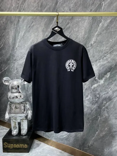 Chrome Hearts Logo Embroidered Black T-Shirt - 1