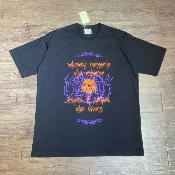Vetements x Black Metal Inspired Graphic T-Shirt Black - 1
