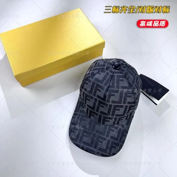 Fendi FF Monogram Baseball Cap Black - 1