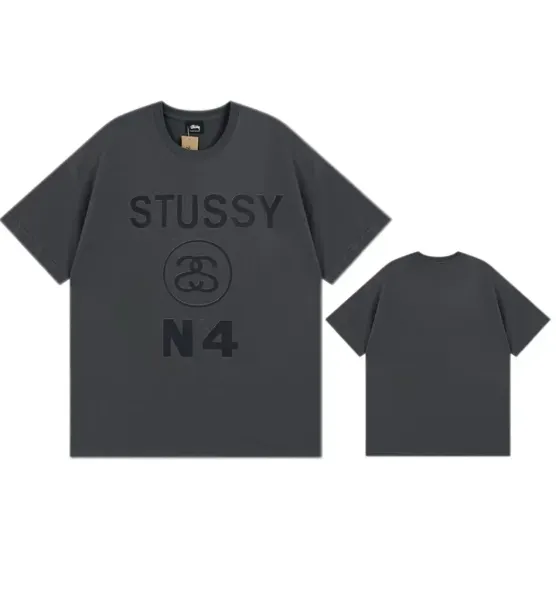 Stussy N4 Graphic T-Shirt Charcoal Gray T-Shirt - 1