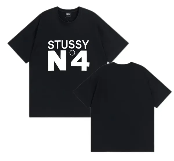 Stussy N°4 Black T-Shirt - 1