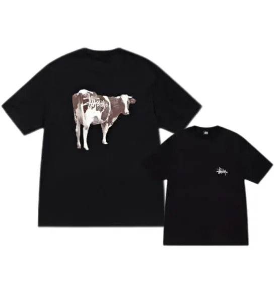 Stüssy Cow Print Graphic T-Shirt Black - 1