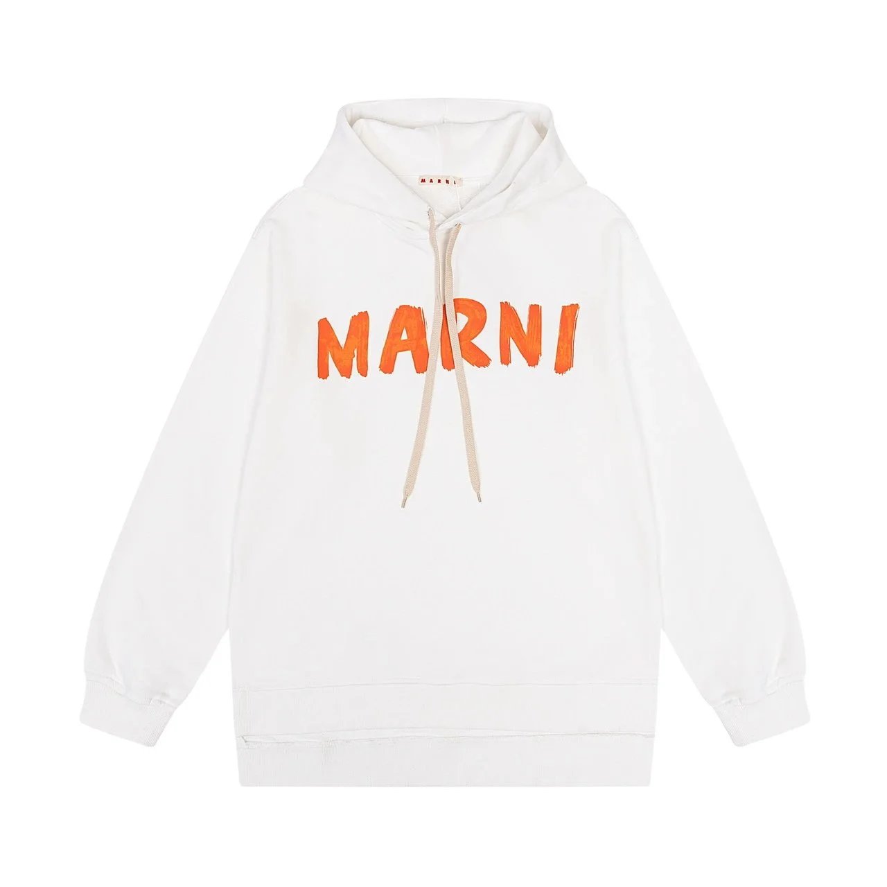 Marni Hoodies & Sweatshirts Logo-print pullover hoodie with kangaroo pocket — 12