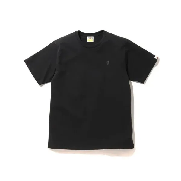 A Bathing Ape Shark Face Embroidered Black Polo - 7