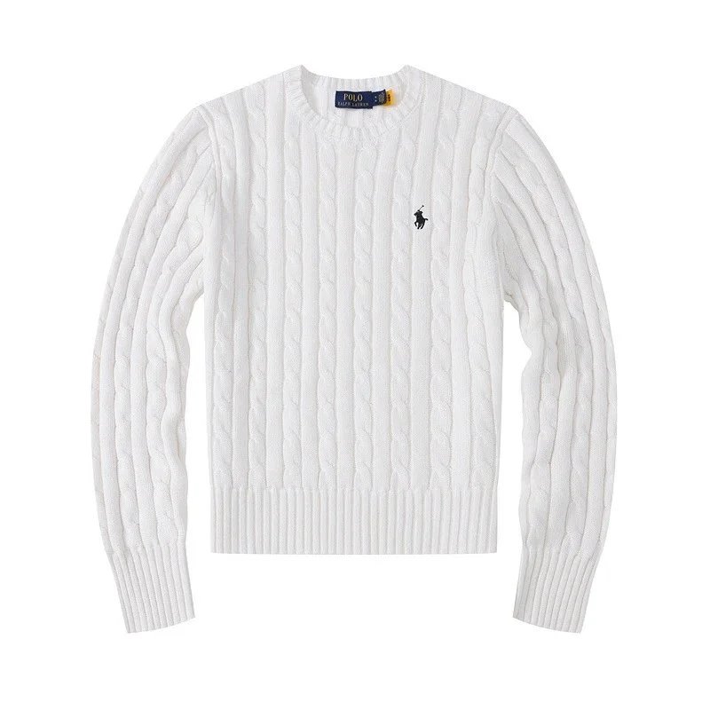Polo Ralph Lauren Knitwear Cable-Knit Crewneck Sweater — 8501 Women Round Neck White