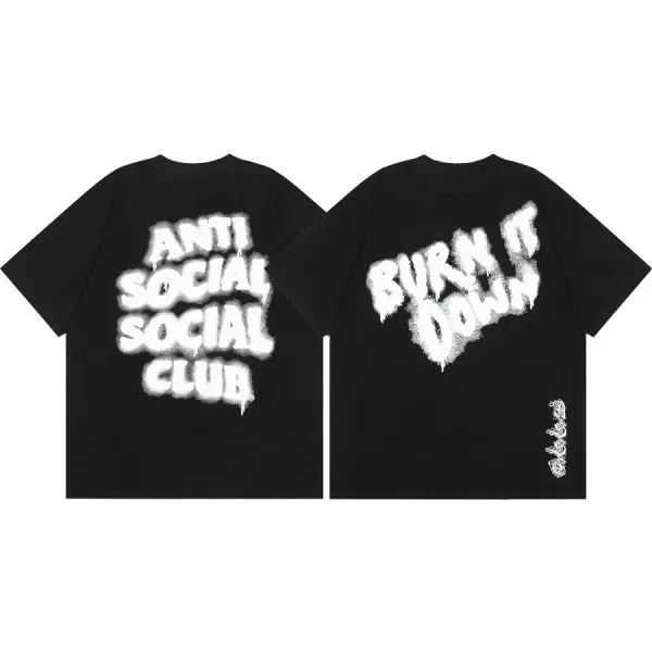 Anti Social Social Club Burn It Down Black Oversized T-Shirt - 1