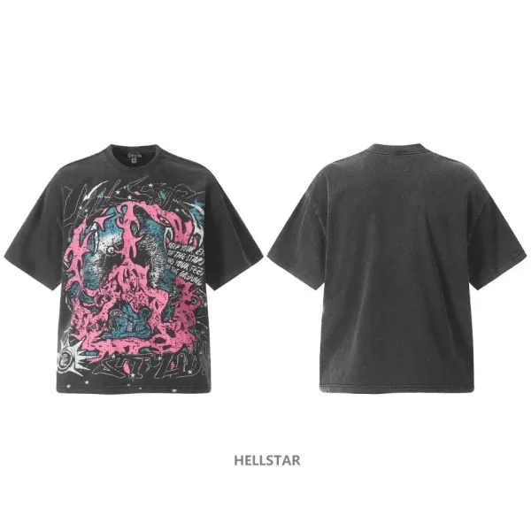 Hell Star Graphic Print Oversized T-Shirt White - 11