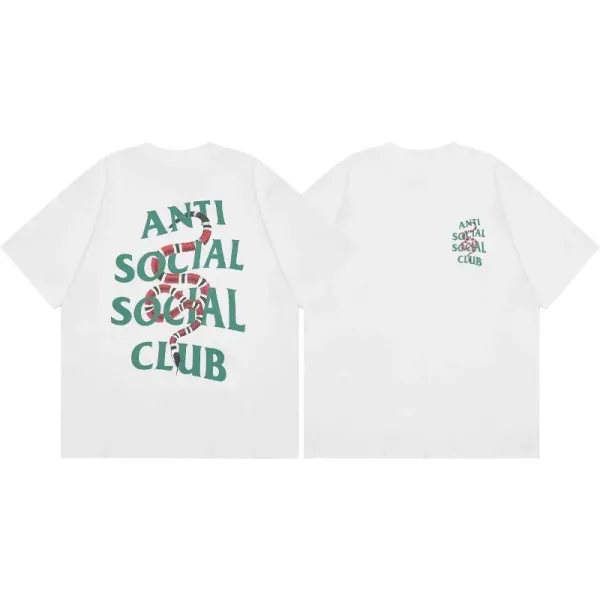 Anti Social Social Club Snake Print Oversized T-Shirt White - 1