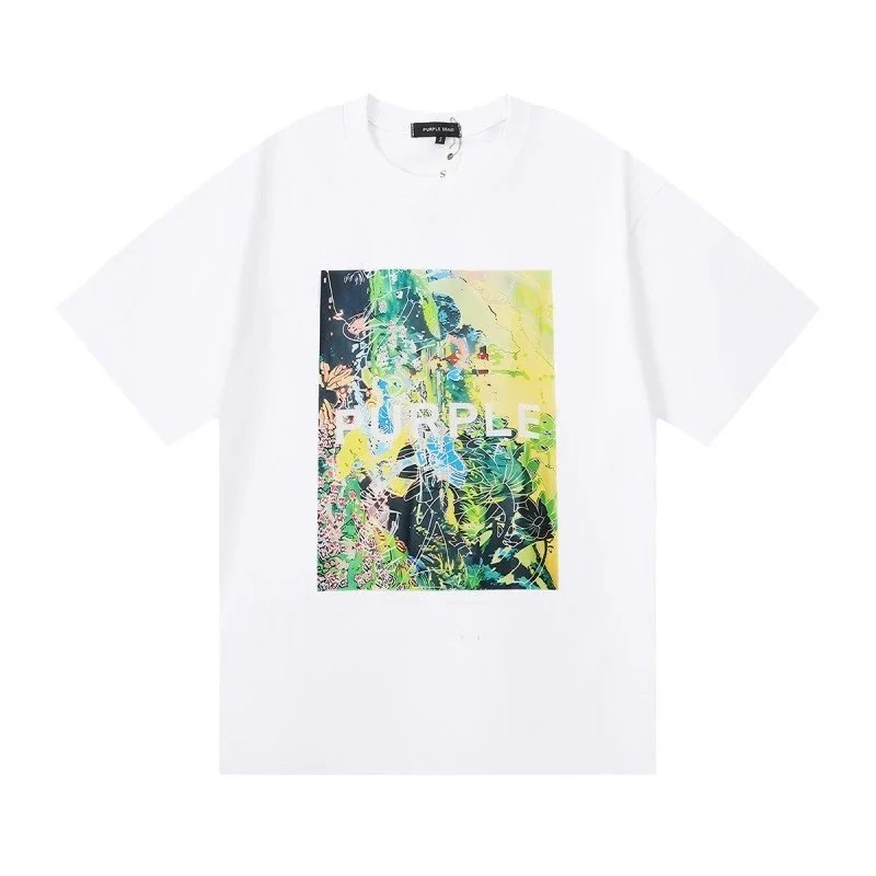 Purple Brand T-Shirts Short-Sleeve Graphic Print — 3022 White
