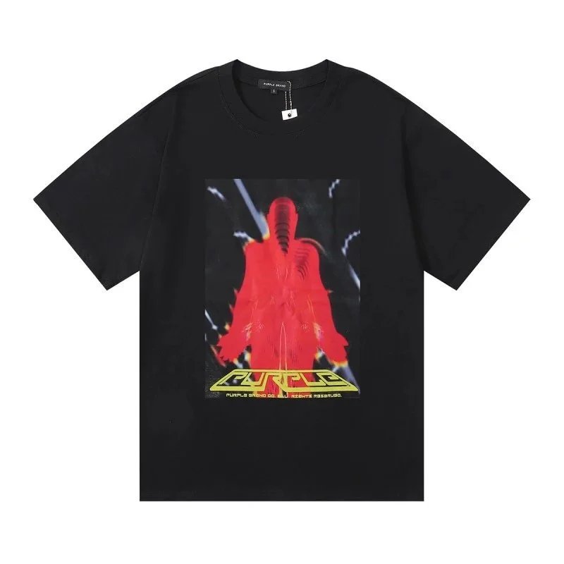 Purple Brand T-Shirts Short-Sleeve Graphic Print — 3020 Black