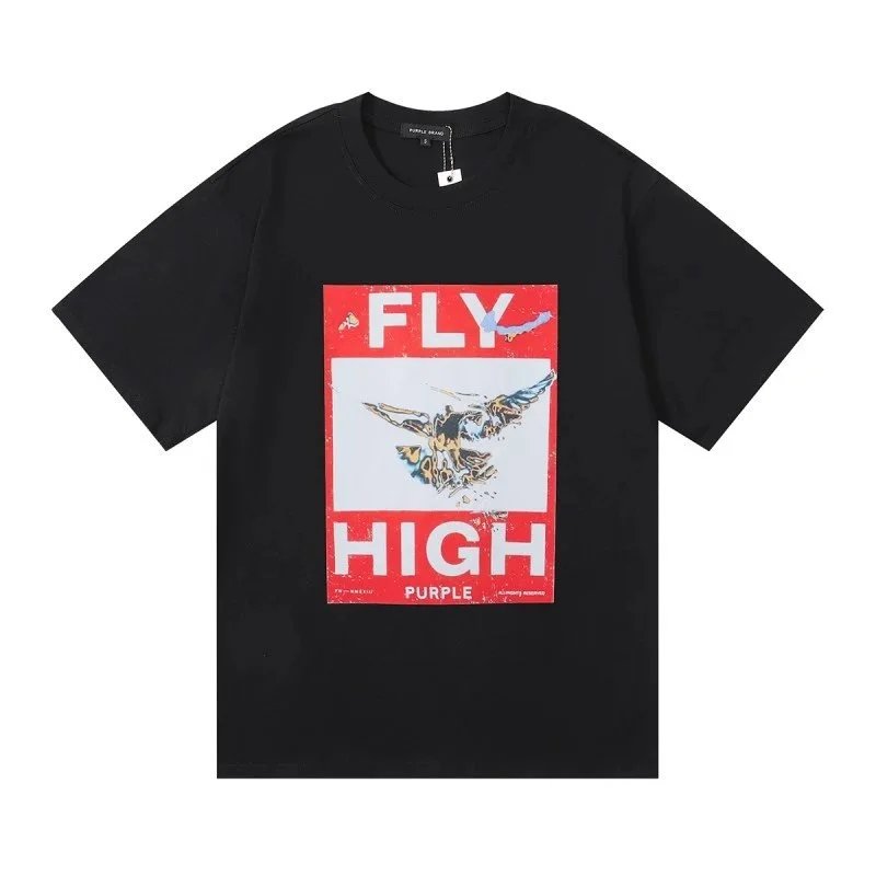Purple Brand T-Shirts Short-Sleeve Graphic Print — 3018 Black