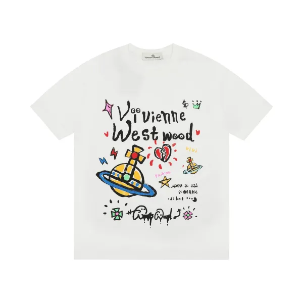 Vivienne Westwood Orb Graffiti Print White T-Shirt - 1