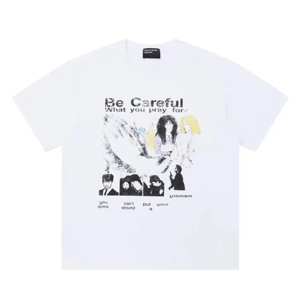 Imposter London Be Careful Graphic Print White T-Shirt - 1