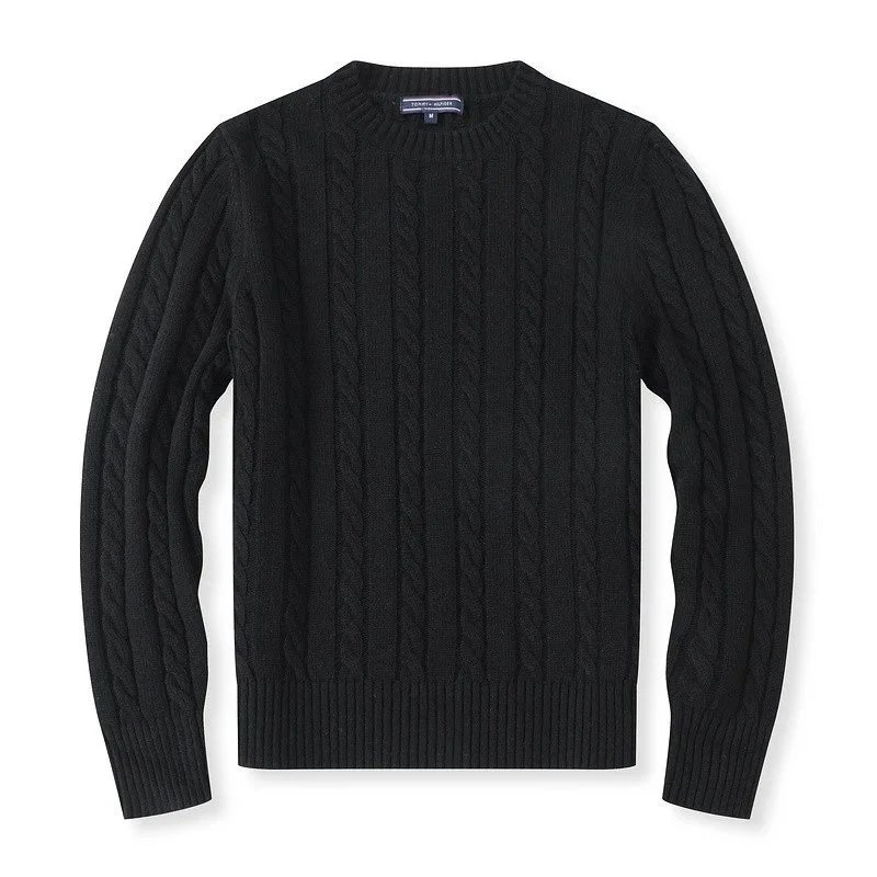 Polo Ralph Lauren Knitwear Cable-Knit Crewneck Sweater — 6010 men's black