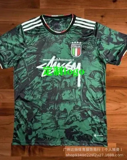 Stussy x Italy National Team Camo Print Jersey Green - 1