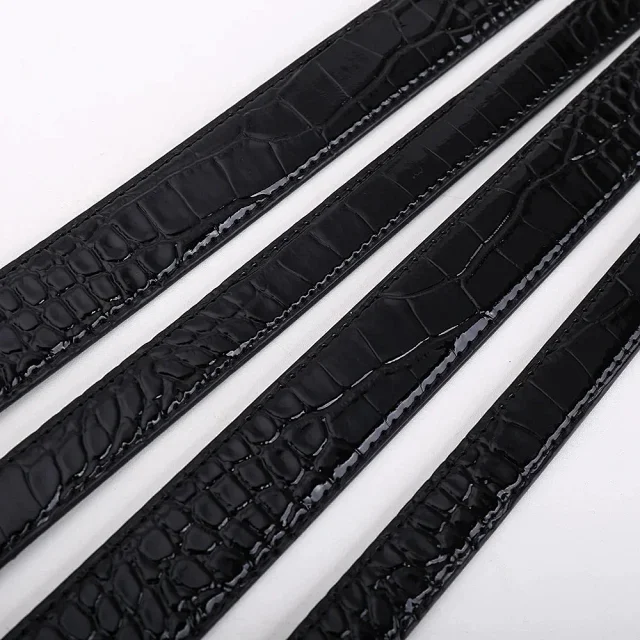 Saint Laurent Belts Crocodile-Embossed Belt with YSL Logo Keeper product detail image 6