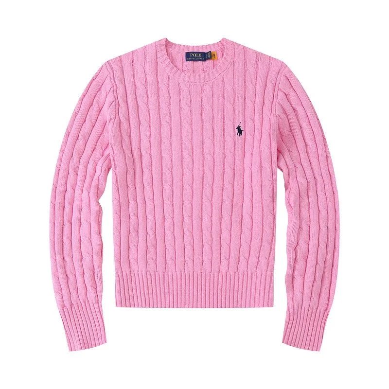 Polo Ralph Lauren Knitwear Cable-Knit Crewneck Sweater — 8501 women round neck pink