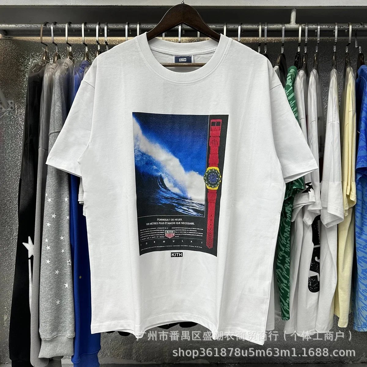 Kith T-Shirts Short-Sleeve Graphic Print Crewneck — White 8057